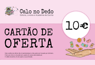 Cartão de oferta da Livraria Calo no Dedo