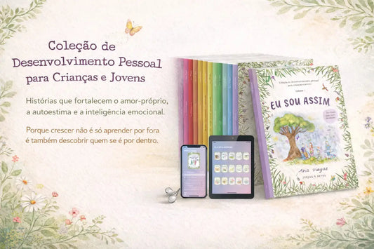 Coleção de desenvolvimento pessoal para crianças e jovens em papel e formato digital, com a capa de «Eu sou assim».