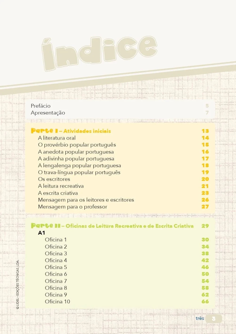 Livro | Pack «Oficinas de leitura recreativa e de escrita criativa» | Nível inicial, intermédio e avançado - calonodedo