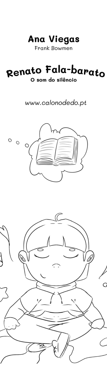Frente do marcador de livros do Renato Fala-Barato , da Livraria Calo no Dedo , de Ana Viegas e Frank Bowmen