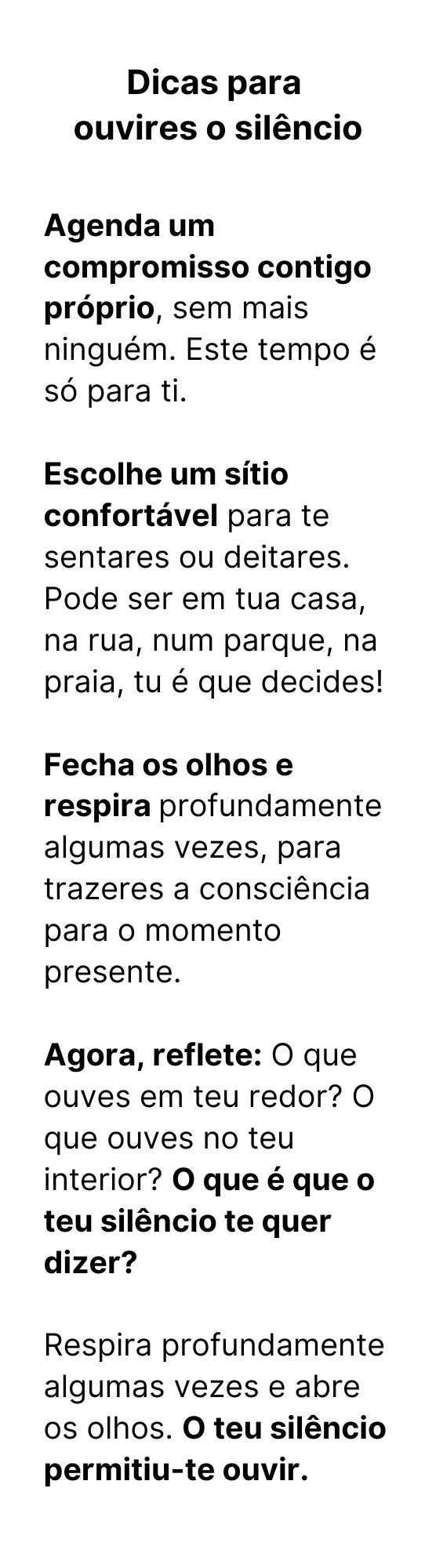 Dicas para ouvir o silêncio, no marcador de livros da Livraria Calo no Dedo, coleção Renato Fala-Barato